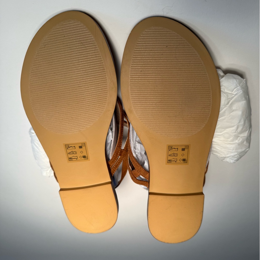 Market & Spruce Irene Tan Strappy Sandals Stitch Fix Thong Flat Size 7.5 - Picture 6 of 12